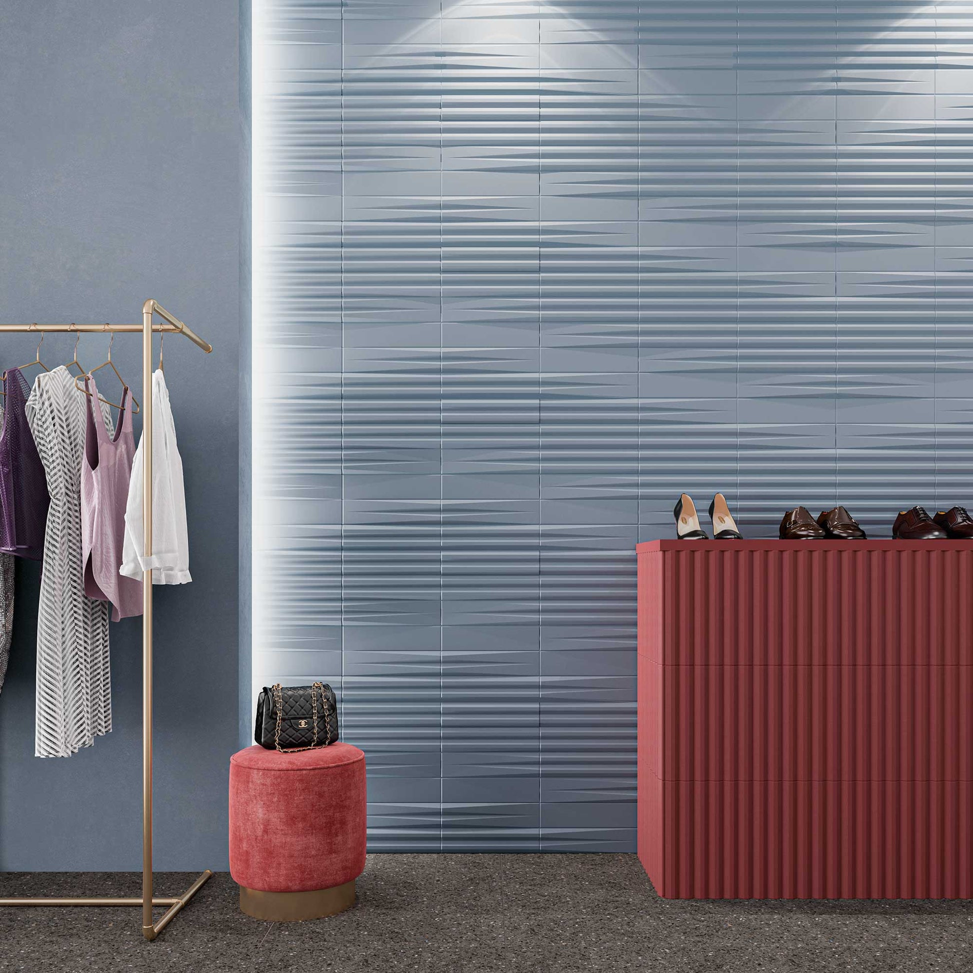 Pieza Revestimiento Decorativo Stripes Transition Sky 7,5x30cm Wow WOW - 2