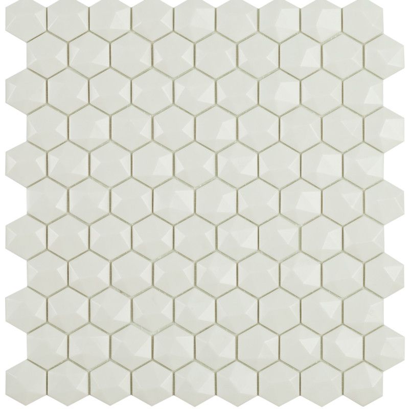 Malla de Gresite Decorativo Honey Diamante Blanco 31,5X29cm Vidrepur  - 1