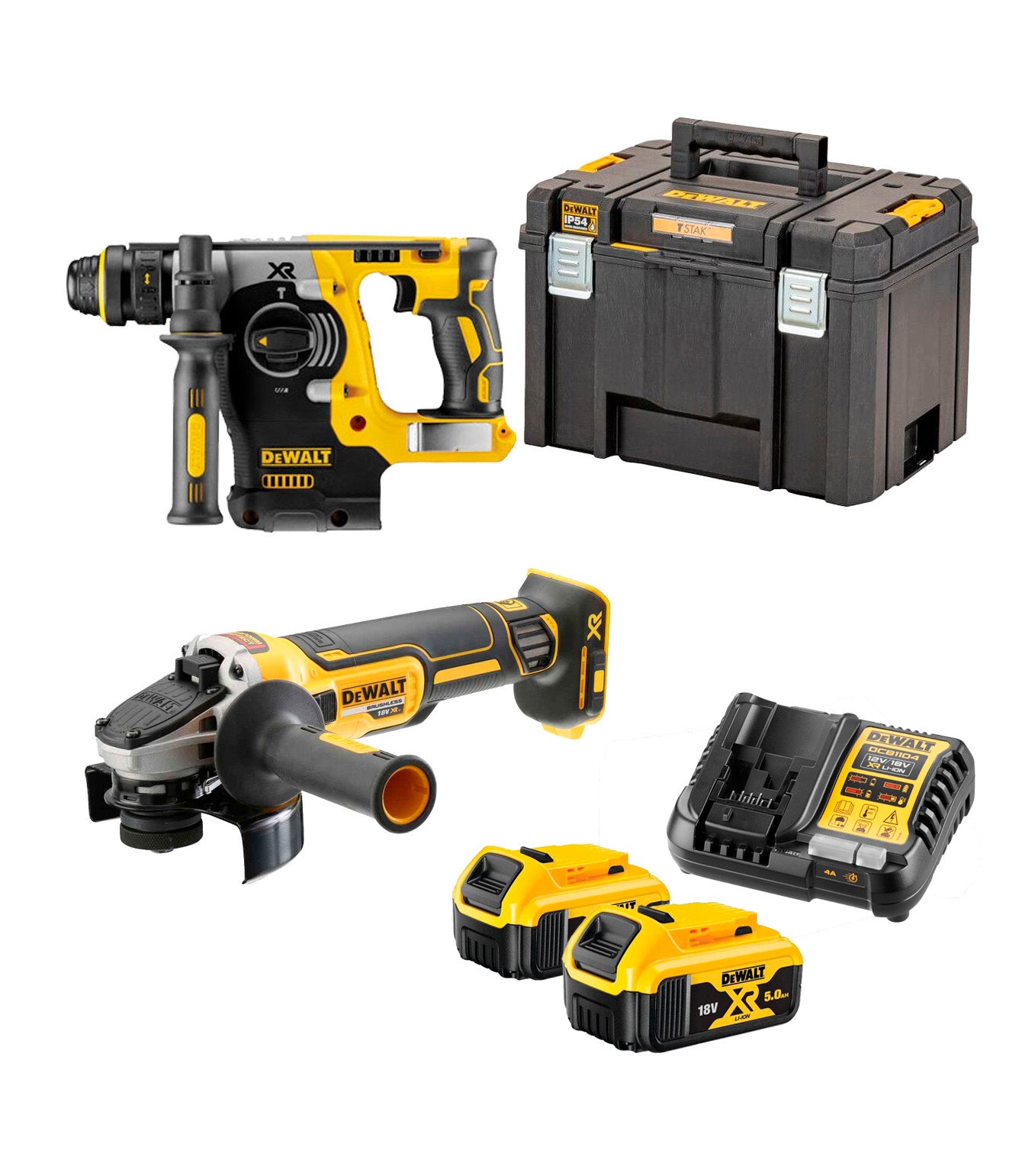 Kit 3 tools XR 18V ​​+ 2bat 5Ah + charger + TSTAK Dewalt DCK355P2T box