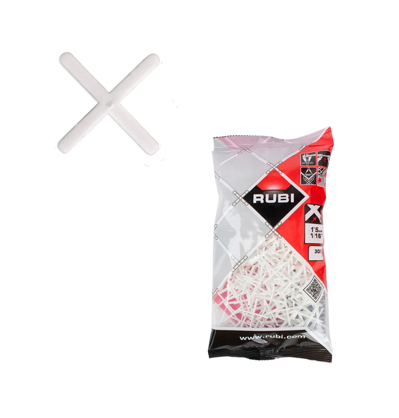 Crucetas para juntas 1,5mm bolsa 300ud Rubi 02912