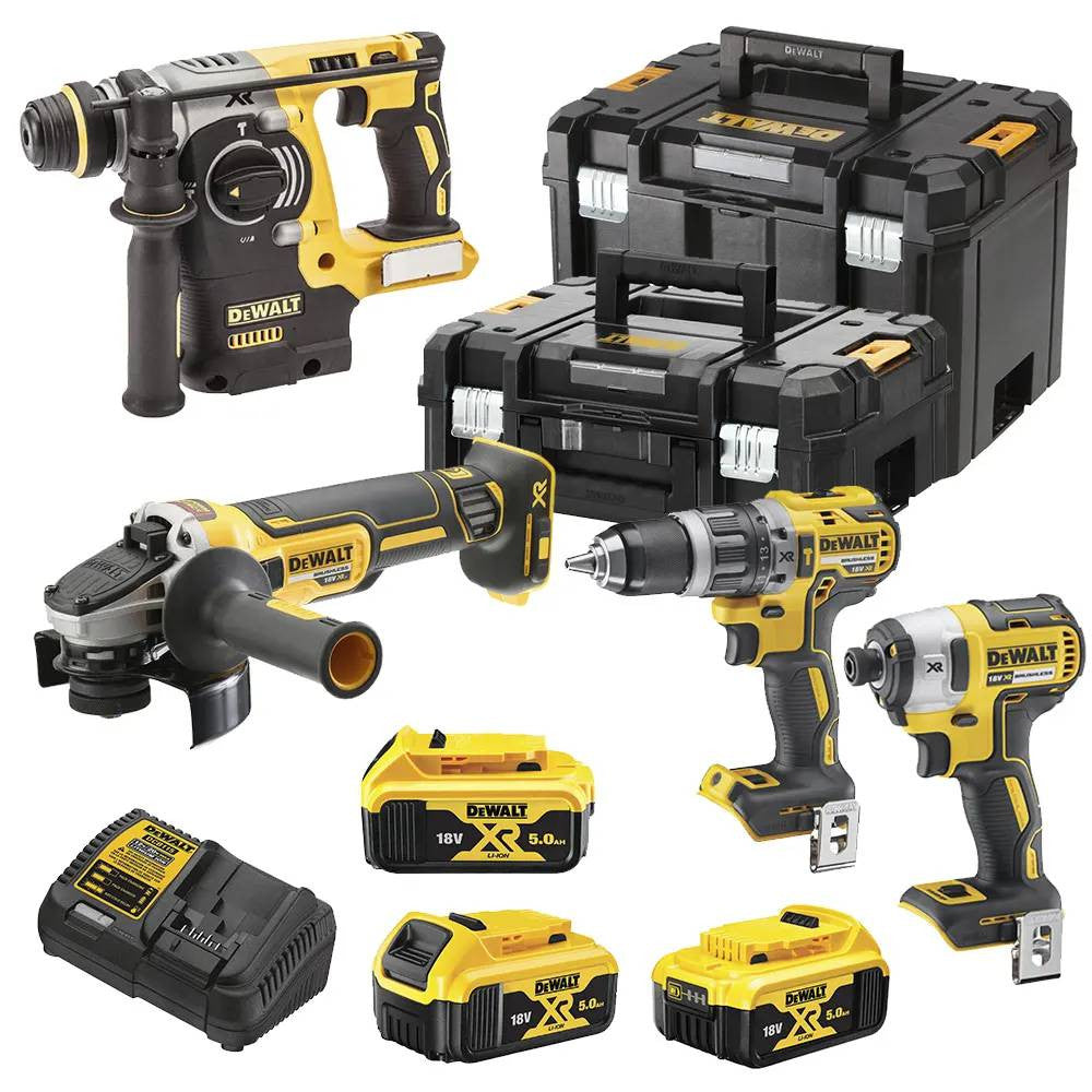 Power Kit Dewalt Martillo + Taladro + Amoladora + Atornillador Impacto a batería DCK422P3T