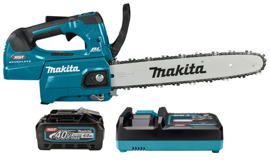 Makita UC004GM101 40Vmax XGT 35cm chain saw with 4.0Ah battery and charger