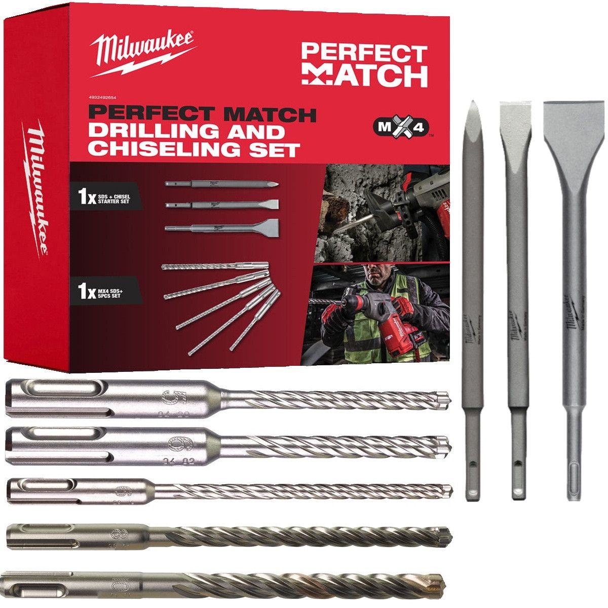 Juego de brocas  y cinceles SDS-PLUS MX4 Milwaukee MILWAUKEE - 4