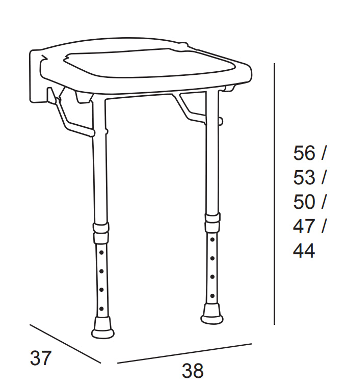 Asiento Ducha Abatible con Patas Blanco 6341 Manillons Torrent MANILLONS TORRENT - 3