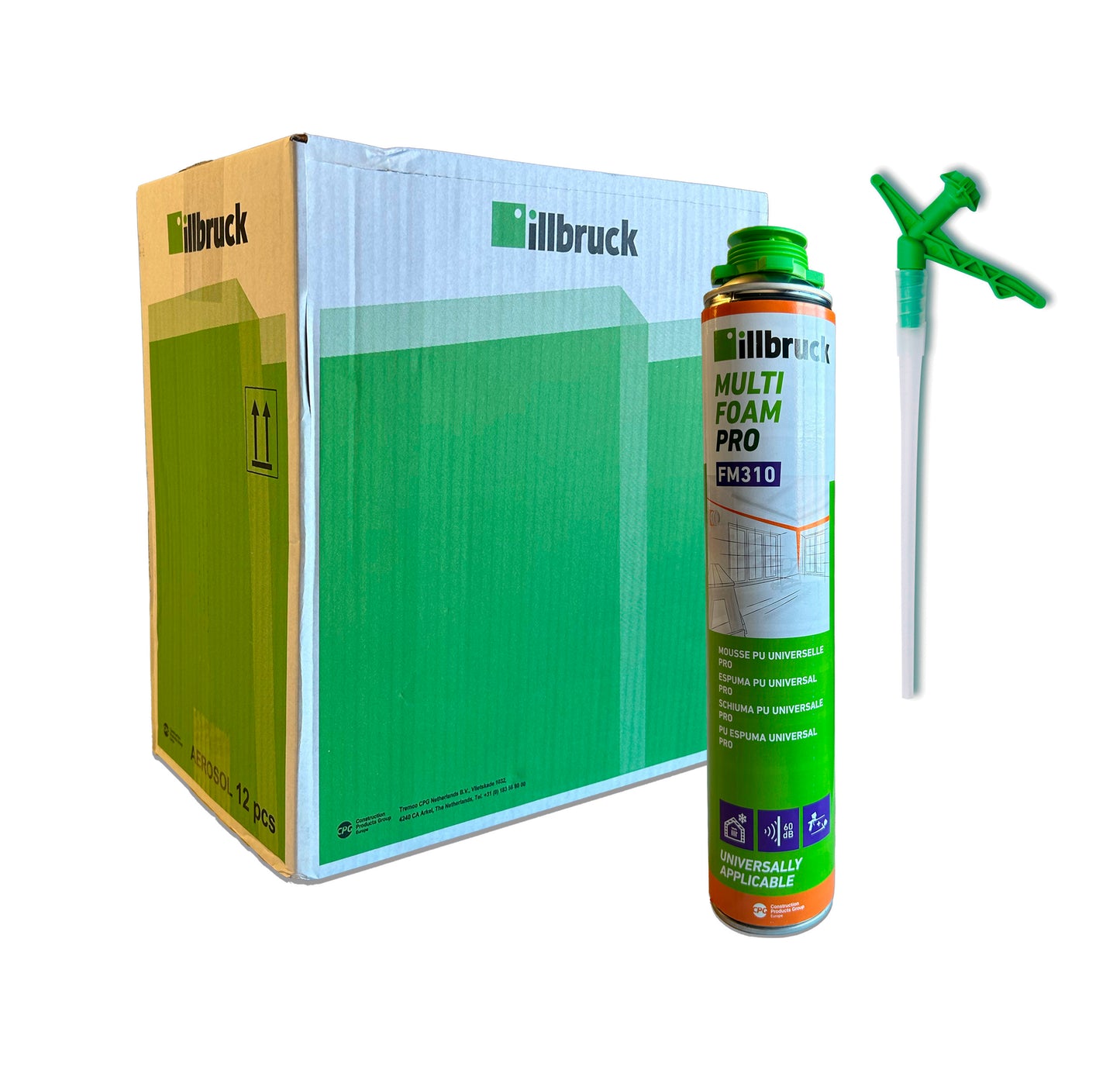 Box of 12 units Illbruck 2 in 1 Polyurethane Foam Jar 750ml FM310