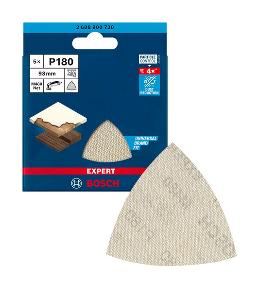 EXPERT M480 sanding mesh for 93mm delta sanders 180g 5pcs Bosch