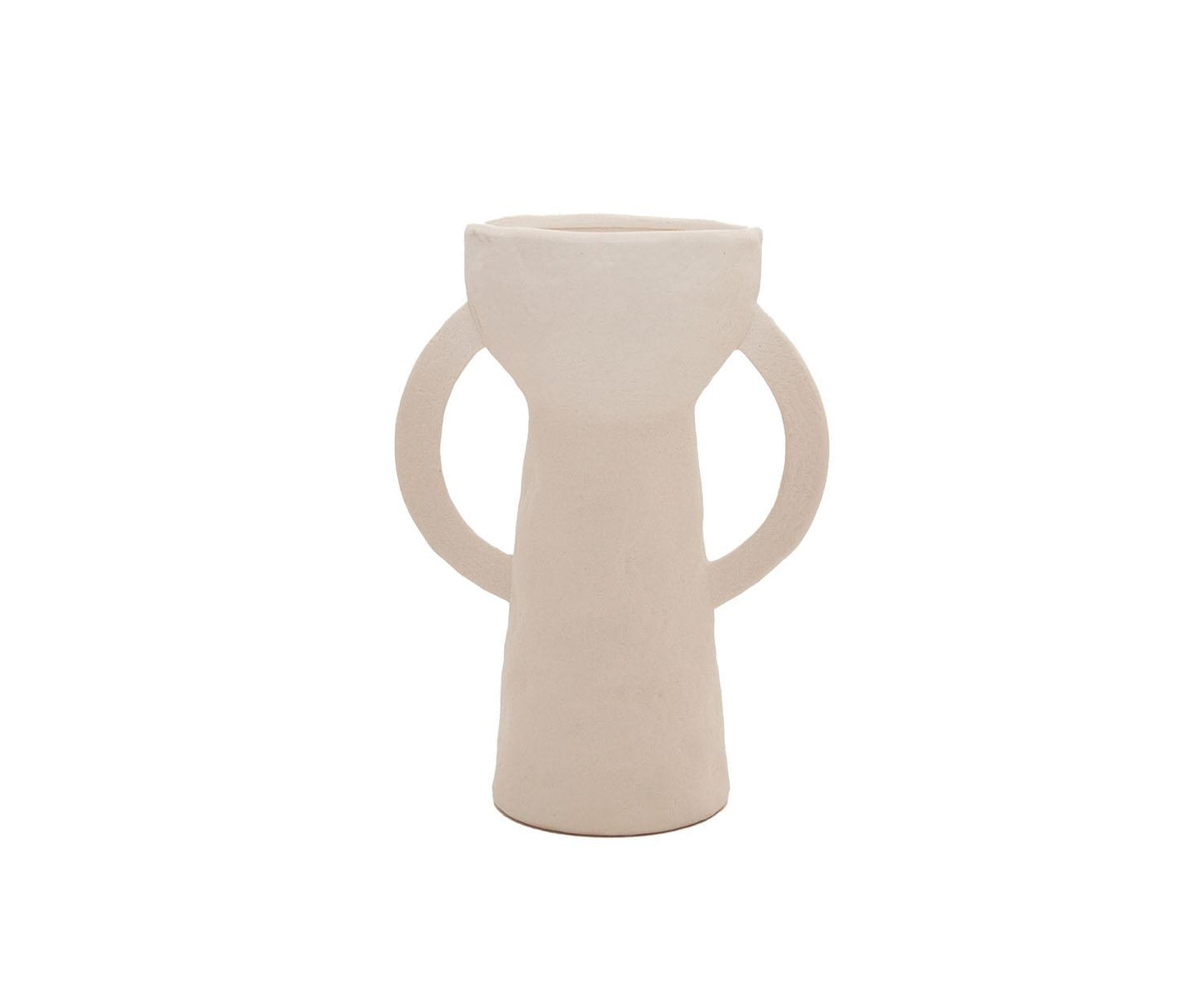 Dulia white stoneware decorative vase 28cm Andrea House