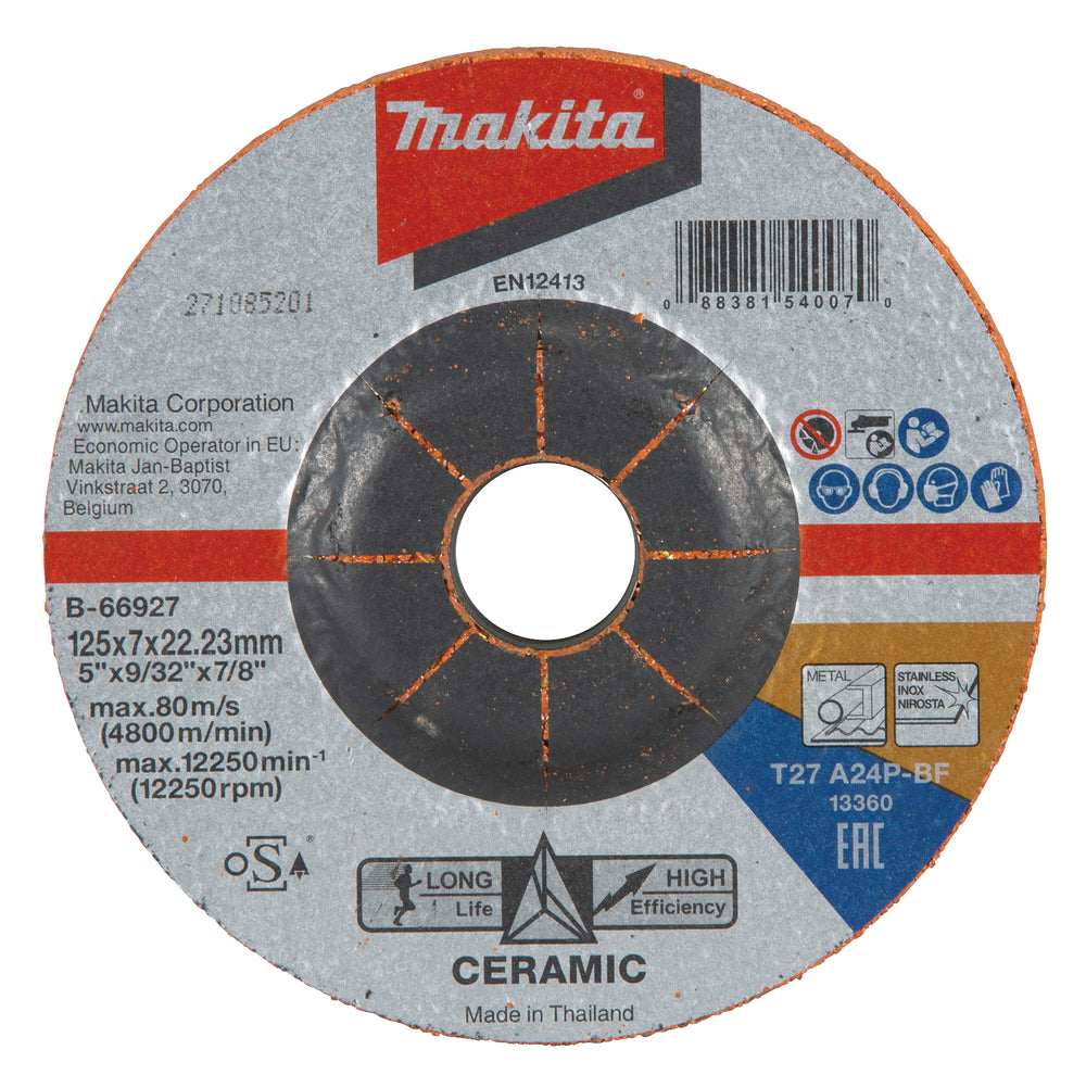Disco de desbarbar grano cerámico 125mm Makita B-66927