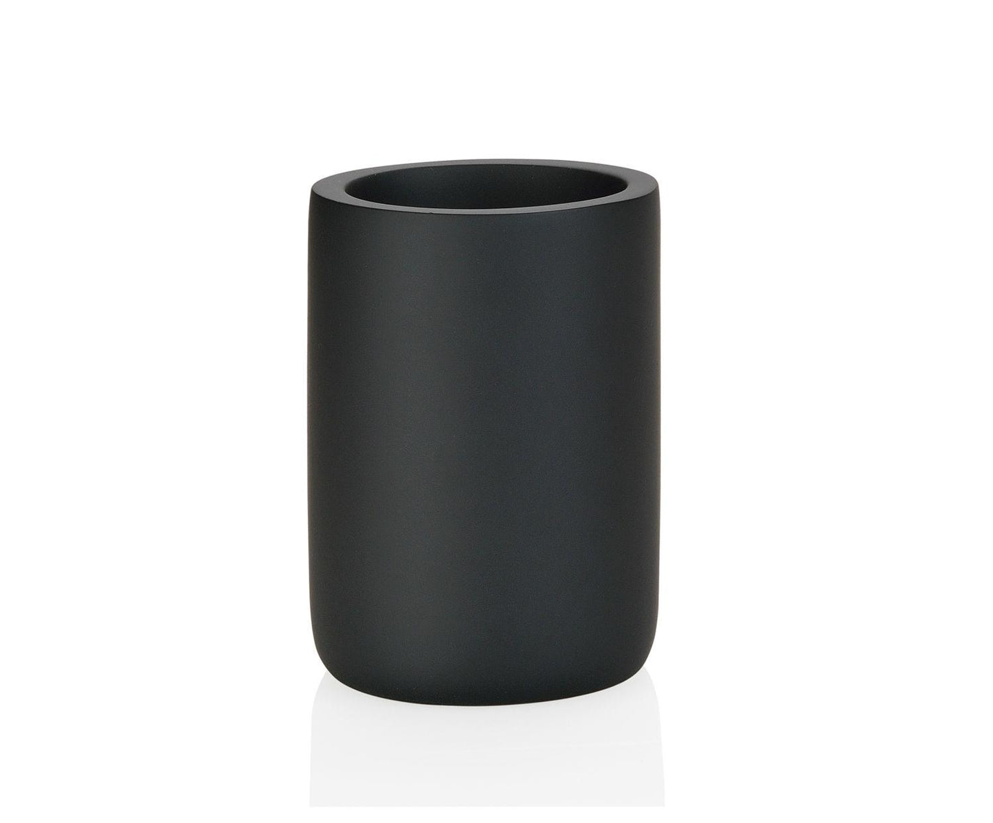 Matte black polyresin toothbrush holder Ø7×10 cm Andera House