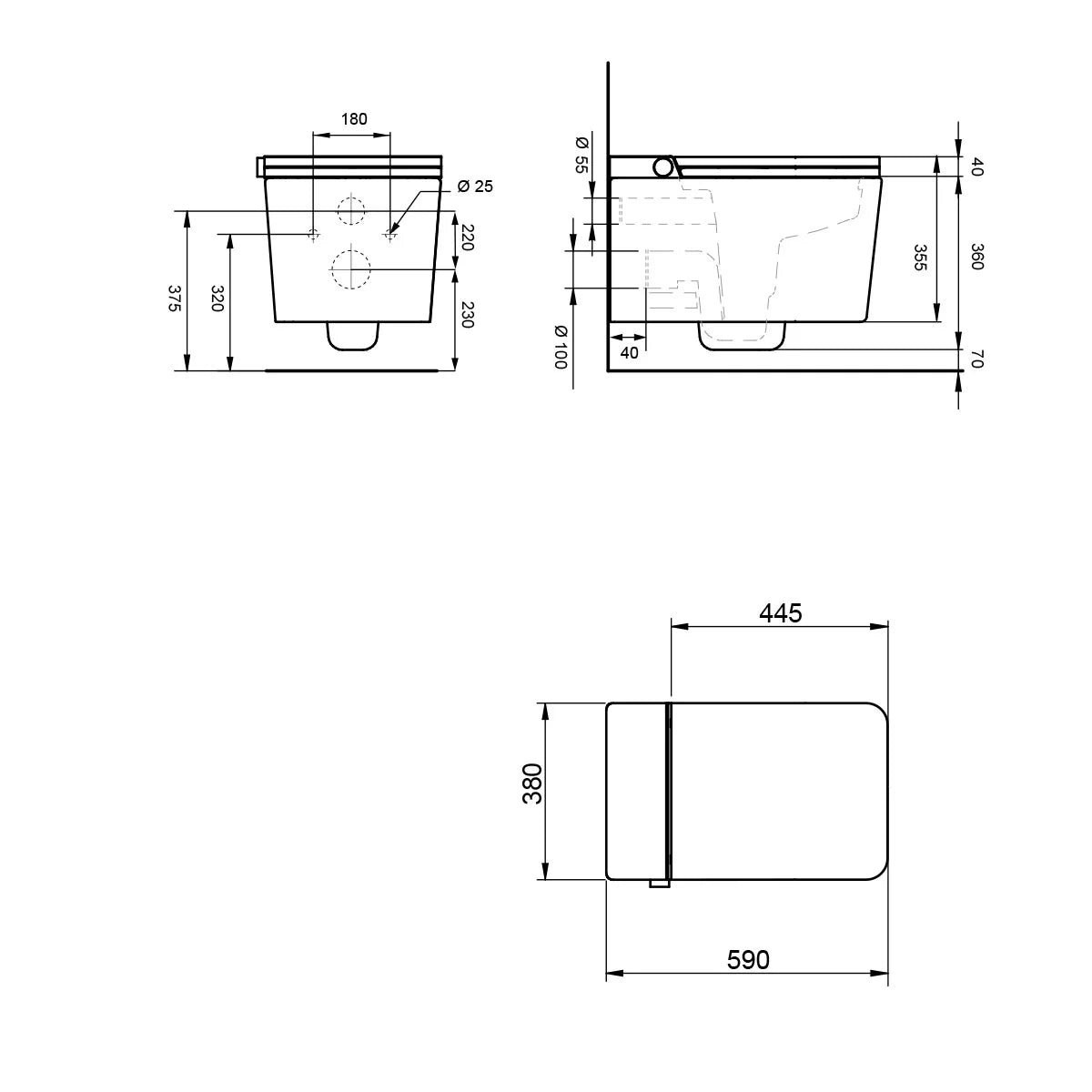 Inodoro Japonés con Smart Cleaning Mizubath Isla Suspendido