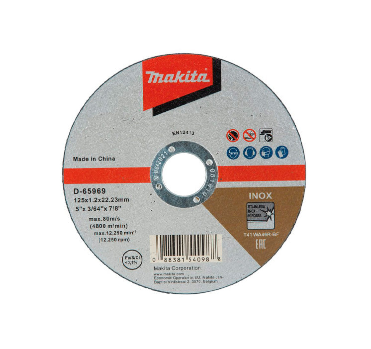 Caja 10 discos de corte Inox 125mm Makita D-65969-10