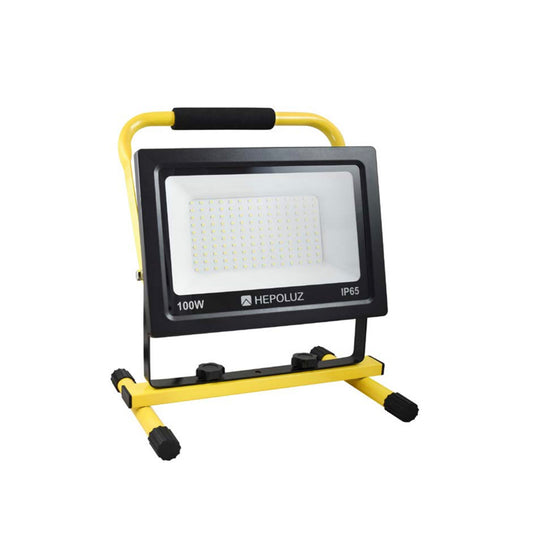 Foco proyector LED con soporte 100W 6000K Hepoluz