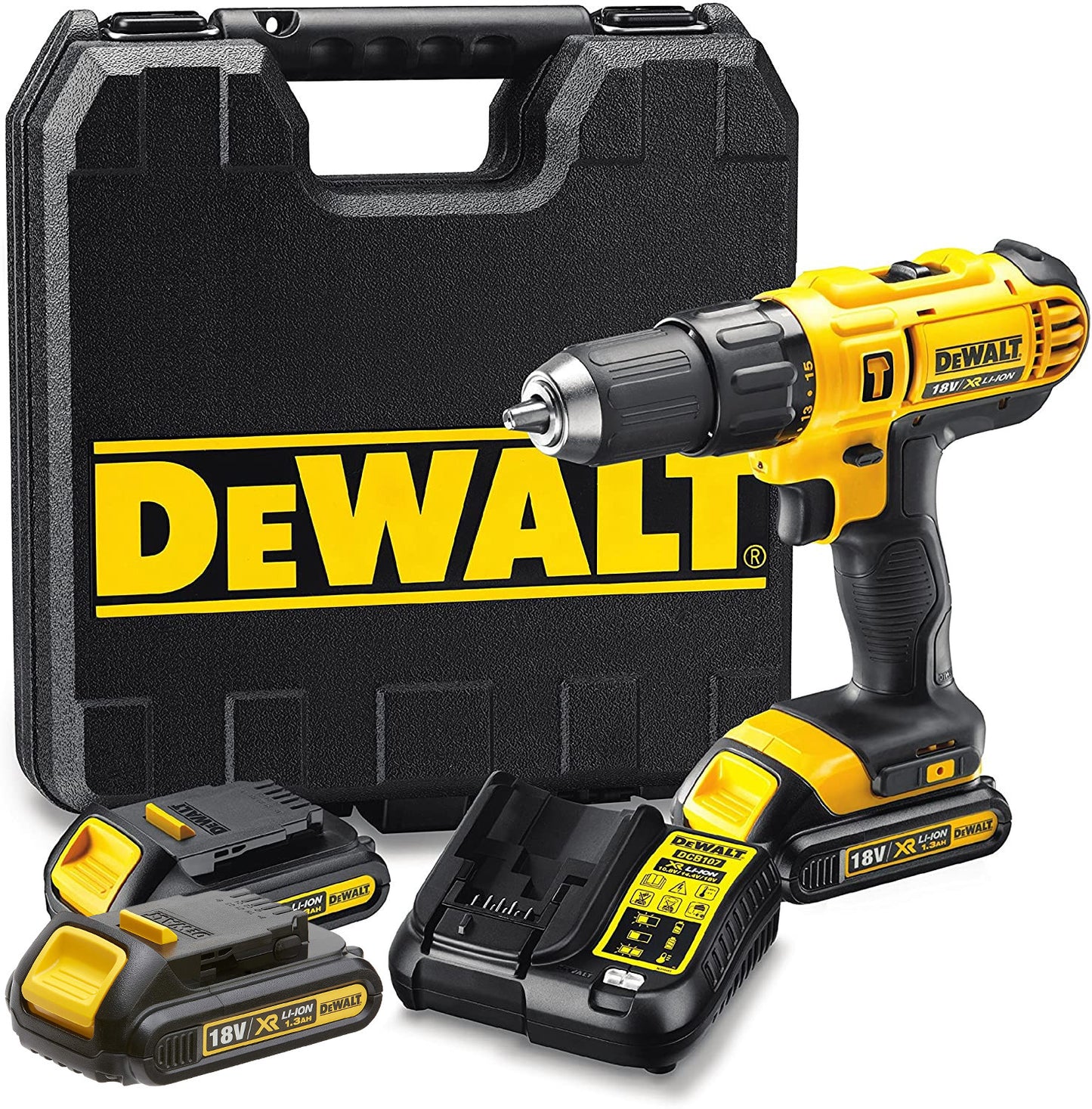 Taladro percutor Dewalt DCD776C3 - XR 18 V 3 bat. 1,3 Ah con maletín DEWALT - 1